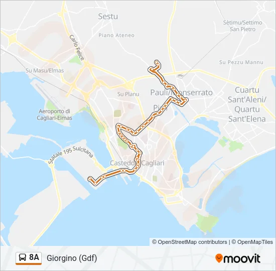 8A Bus Line Map