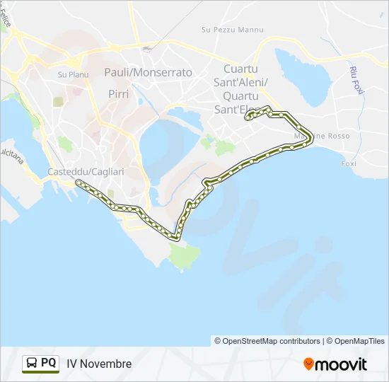 Percorso linea bus PQ