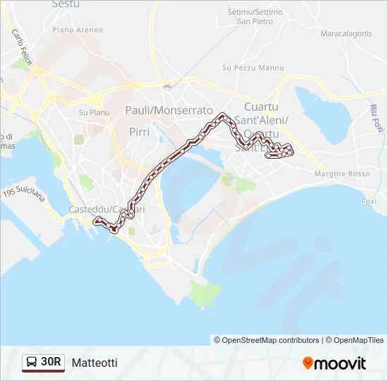 30R Bus Line Map