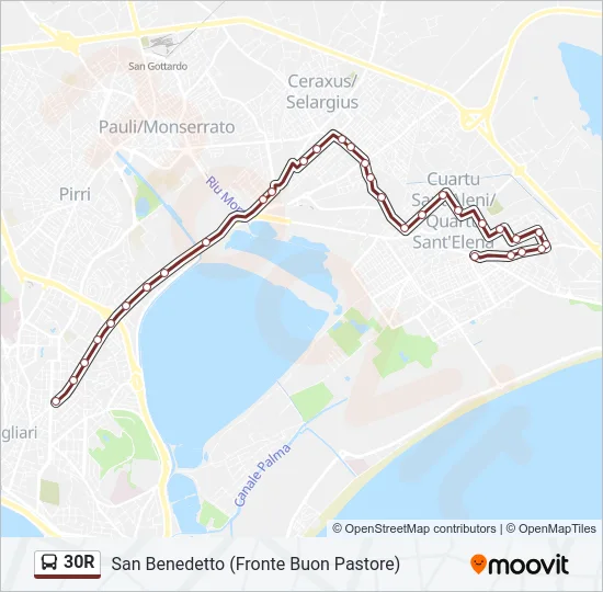 30R Bus Line Map
