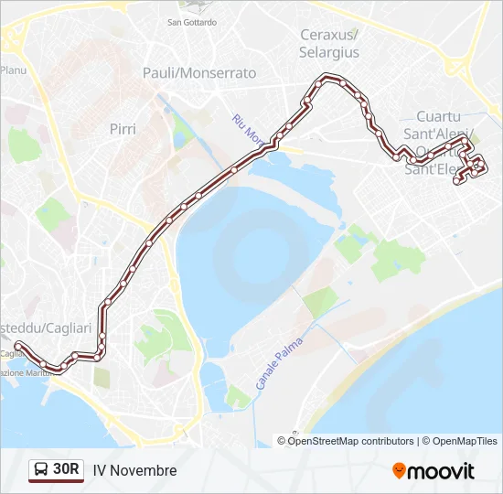 30R Bus Line Map
