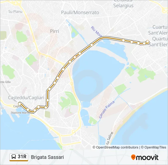 31R Bus Line Map