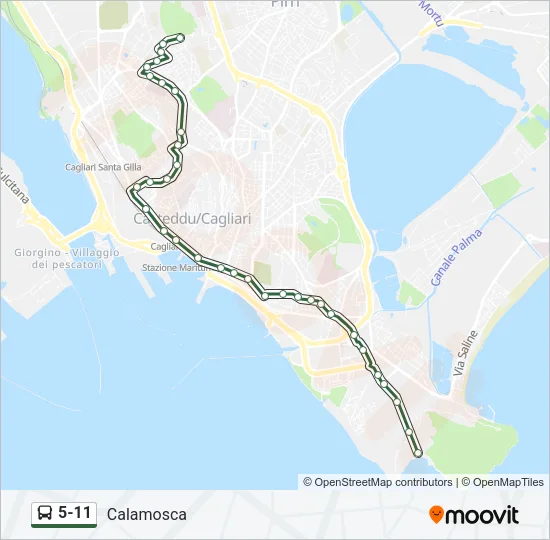 Percorso linea bus 5-11