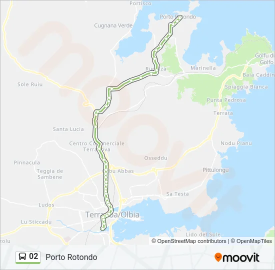 Percorso linea bus 02