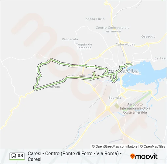 Percorso linea bus 03
