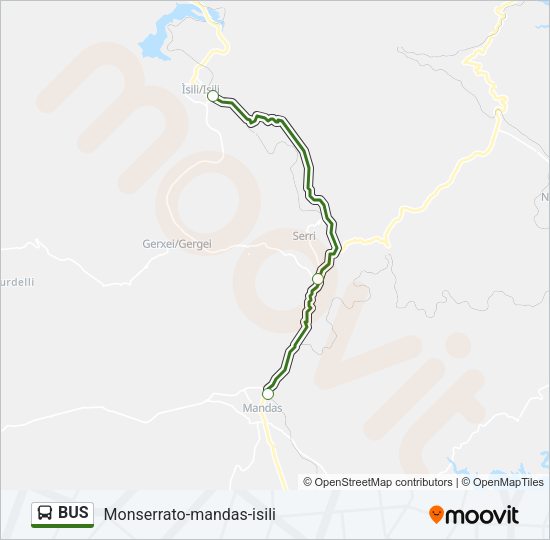 Mappa della linea BUS