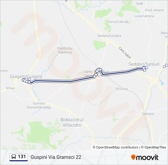 131 Bus Line Map