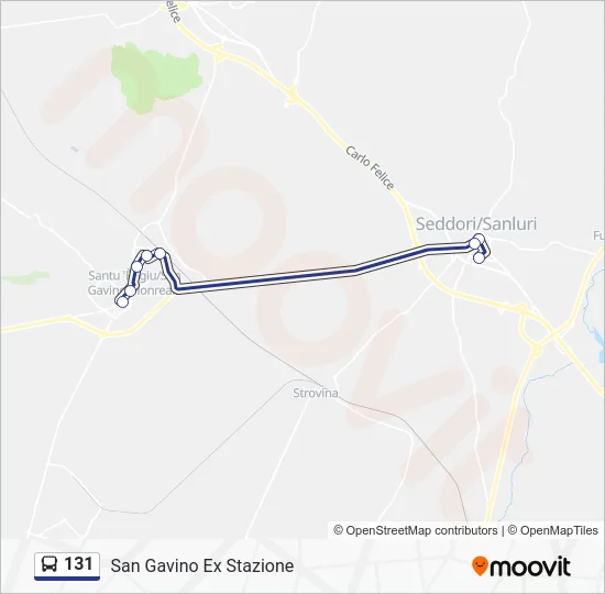 Percorso linea bus 131