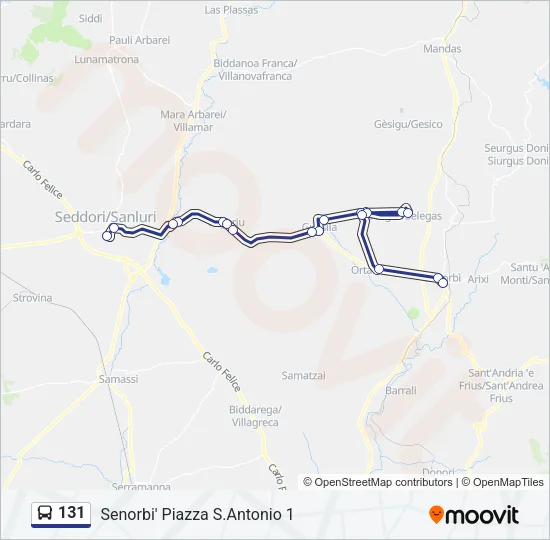 131 Bus Line Map