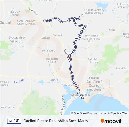 131 Bus Line Map