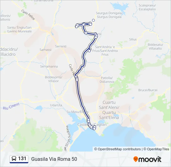 Percorso linea bus 131