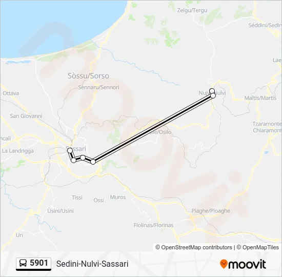 Percorso linea bus 5901