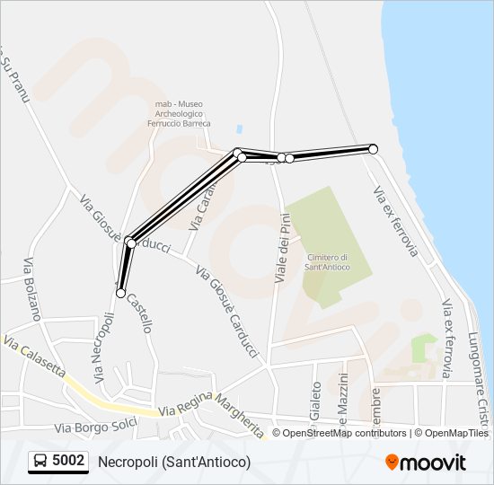 5002 bus Line Map