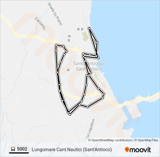 5002 bus Line Map