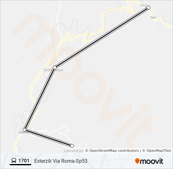 Via Bus Stop Times 1701 Route: Schedules, Stops & Maps - Esterzili Via Roma-Sp53 (Updated)