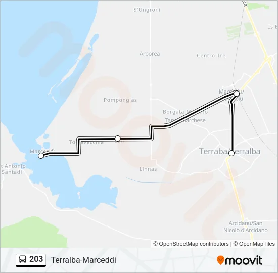 203 Bus Line Map