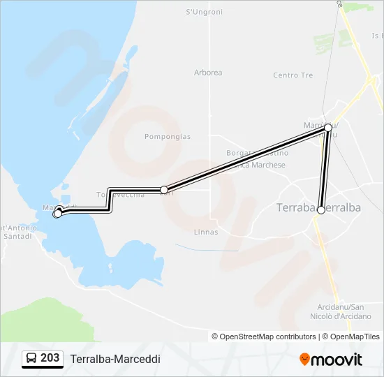 203 Bus Line Map