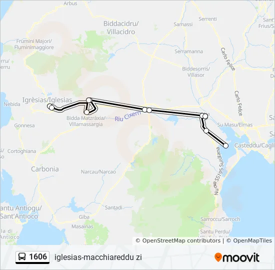 Vijayawada Route Map With Directions 1606 Route: Schedules, Stops & Maps - Iglesias Piazza Cavallera - Ipsia  (Updated)