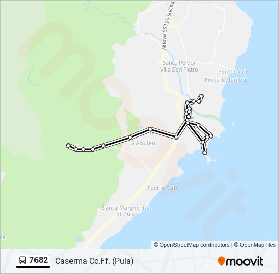 Percorso linea bus 7682