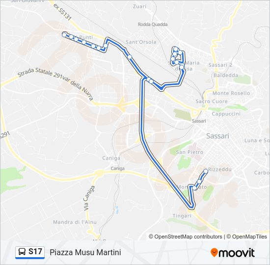 Percorso linea bus S17