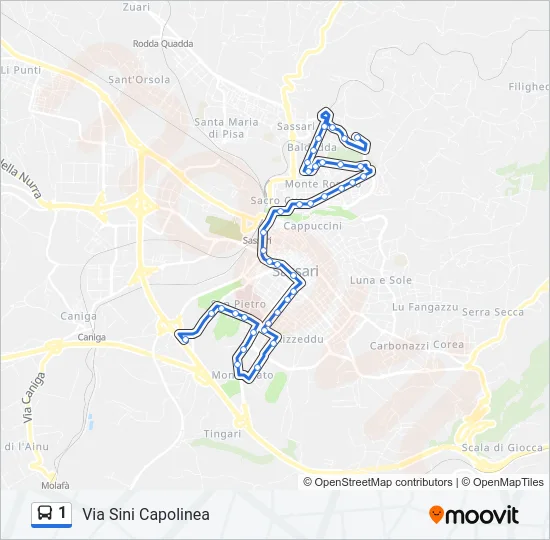 1 Bus Line Map