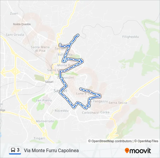 3 Bus Line Map