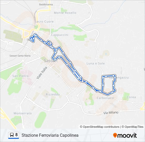 8 bus Line Map