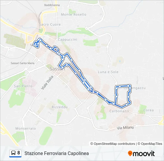 8 Bus Line Map