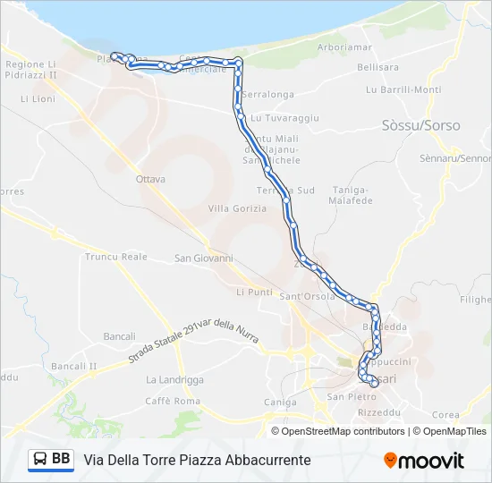BB Bus Line Map
