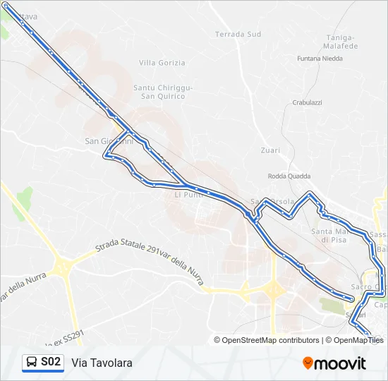 S02 Bus Line Map