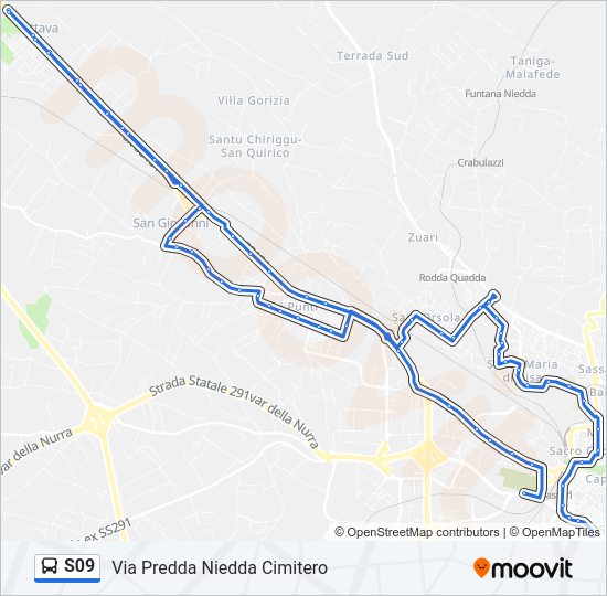 Percorso linea bus S09