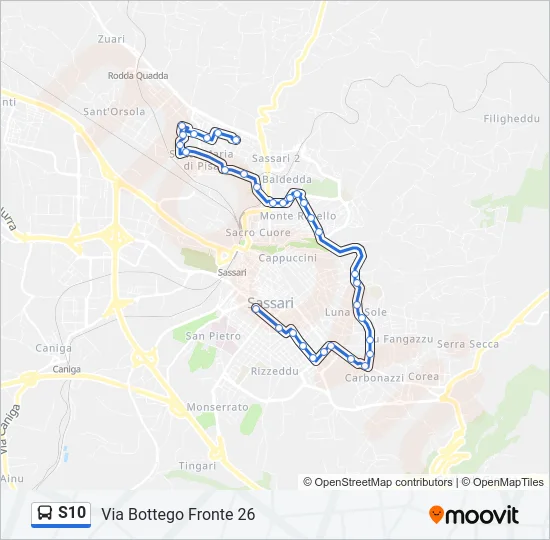 S10 Bus Line Map