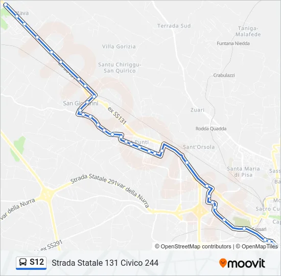 S12 Bus Line Map