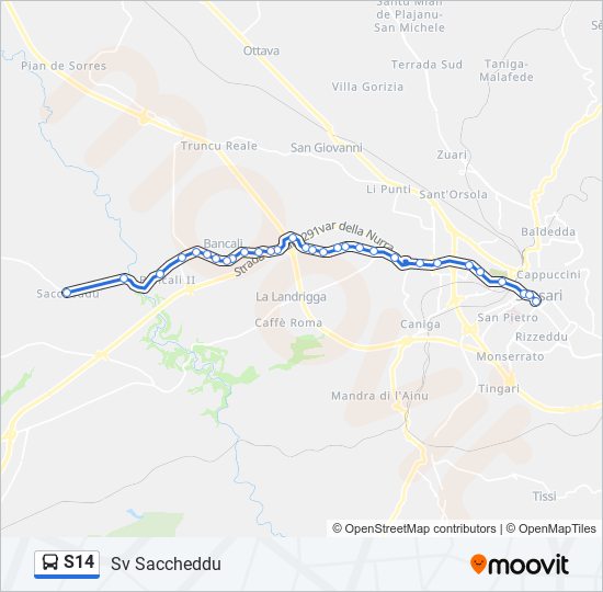 S14 bus Line Map