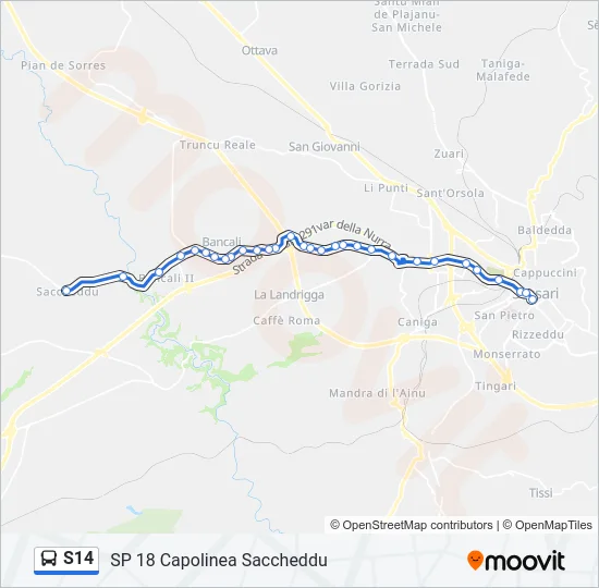 S14 Bus Line Map
