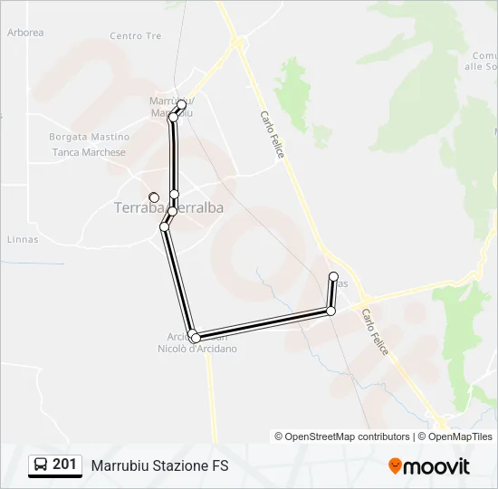 201 Bus Line Map