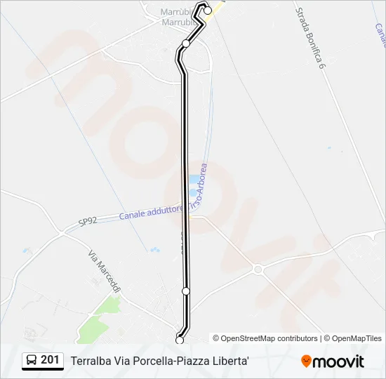 201 Bus Line Map