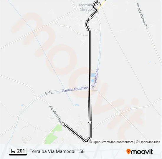 201 Bus Line Map