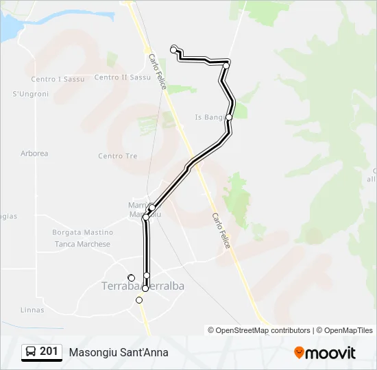 201 Bus Line Map