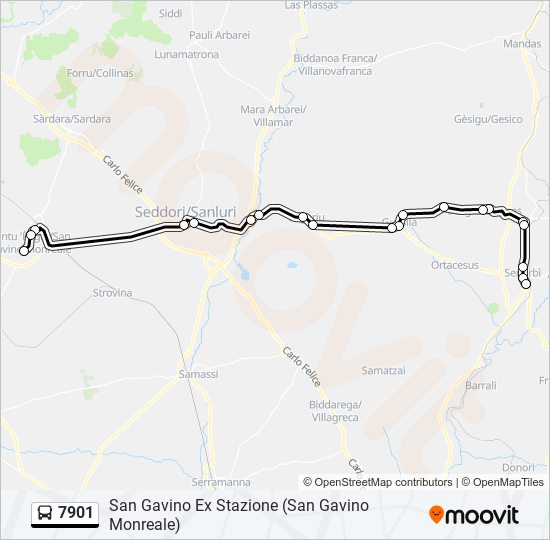 7901 bus Line Map