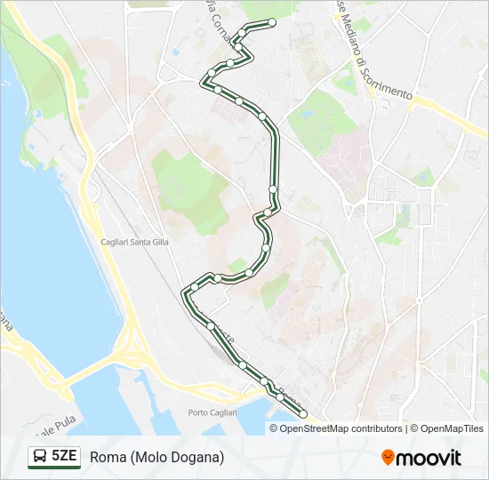 Percorso linea bus 5ZE