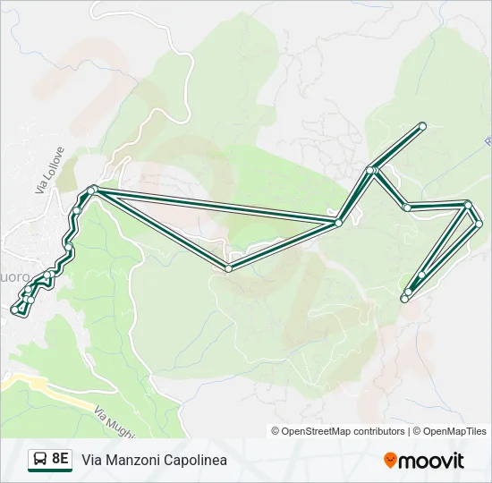 8E Bus Line Map