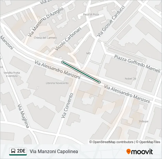 Percorso linea bus 2DE