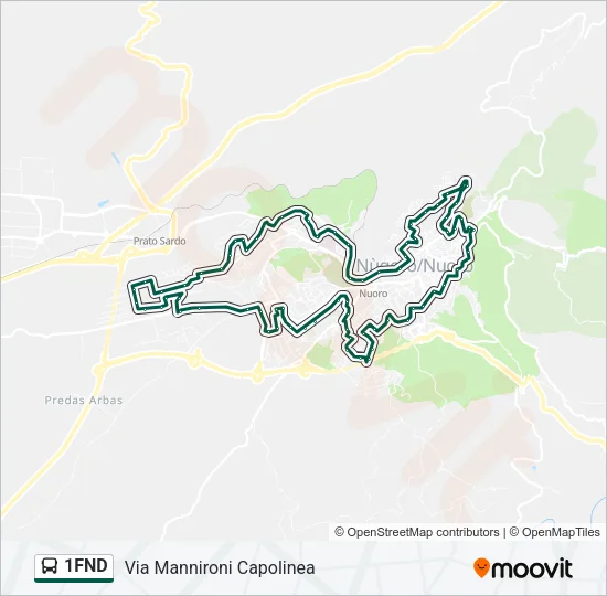 Percorso linea bus 1FND