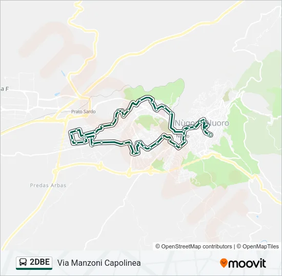 Percorso linea bus 2DBE