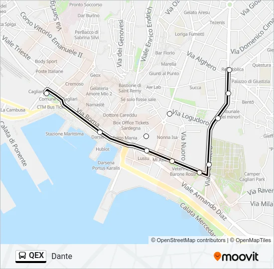 QEX Bus Line Map