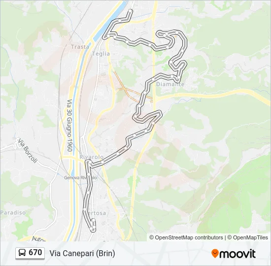 670 Bus Line Map