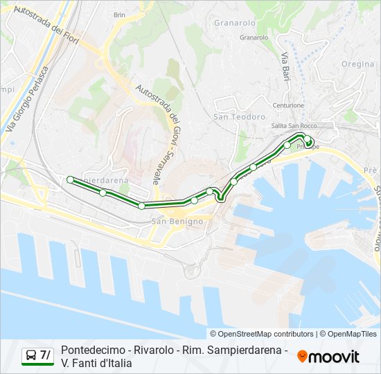 Percorso linea bus 7/