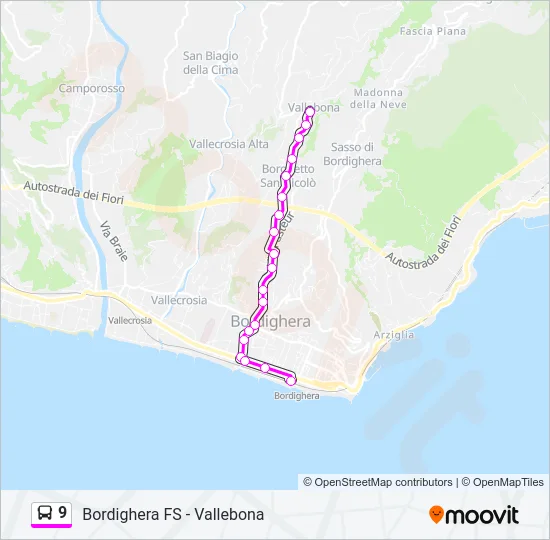 9 Bus Line Map