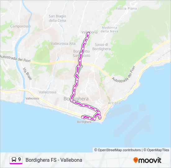 9 Bus Line Map